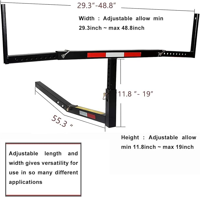 koxuyim Trailer hitches for Truck (2-in-1 Design Work with Pick Up Truck  SUV for Ladder, Rack, Canoe, Kayak, Long Pipes and Lumber) 70231 with Hitch Tightener Anti Rattle Stabilizer