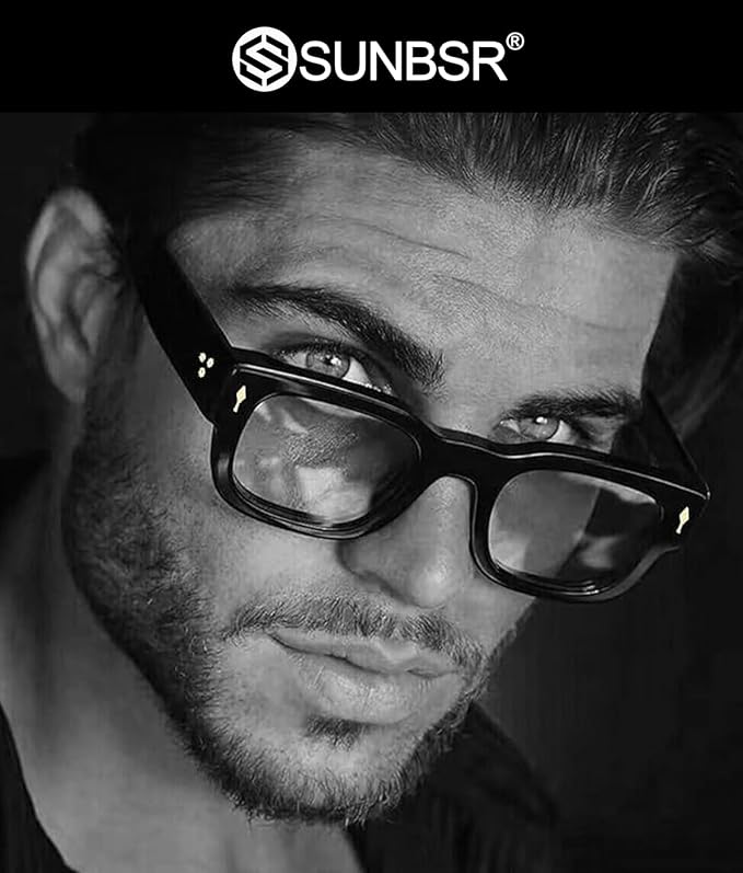 Classic Square Sunglasses for Women Men Trendy Thick Frame Rectangle Sun Glasses Chunky Black Shades