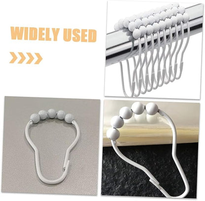 8pcs Shower Curtain Hooks Metal Rings for Bathroom Rods Smooth Finish Versatile Design Easy to Install Fits Shower Curtains