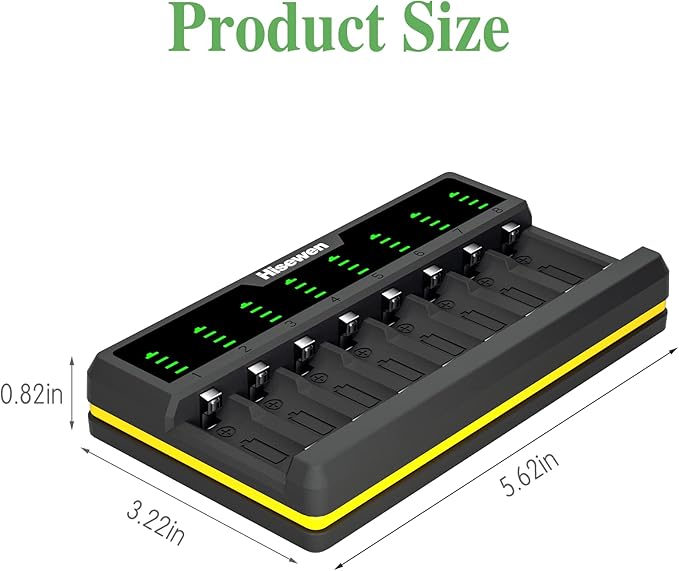 Arlo Battery Charger for CR123A Rechargeable Battery, 8 Bays CR123a Battery Charger Compatible with Arlo Wireless Cameras VMC3030 VMK3200 VMS3330 3430 3530 and Flashlight (Not Included Batteries)