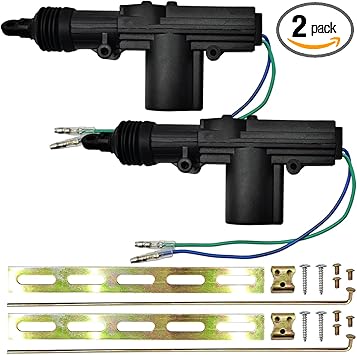 Car Power Door Lock Kit, Universal Heavy Duty Car Power Door Lock Actuator 2-Wire 12-Volt Motor for Most Automotive Central Locking System (2PCS)
