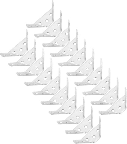 20 Pcs Stainless Steel Furniture Corner Connector, Angle Joint Fastener, Cabinet Shelf Corner Brace for Home Improvement