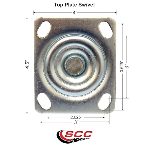 Polyurethane on Cast Iron Swivel Top Plate Heavy Duty Caster with 6 Inch Red Wheel and Total Lock Brake  1,200 lbs. CapacityCaster - Service Caster Brand