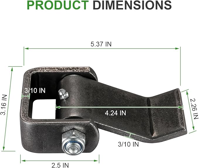 CZC AUTO Weld on Trailer Hinges with Grease Zerk, Heavy Duty Dump Trucks Gate Door Hinge, Strap Style Short Leaf, Pack of 2