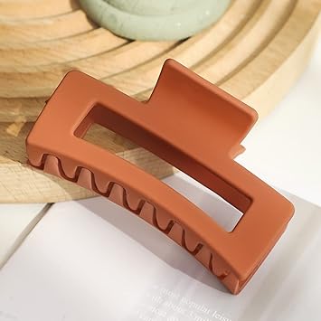 Square Frosting Claw Clips,Big Hair Clips Nonslip Matte Barrettes Thin Thick Short Hair for WomenGirls (Off white)