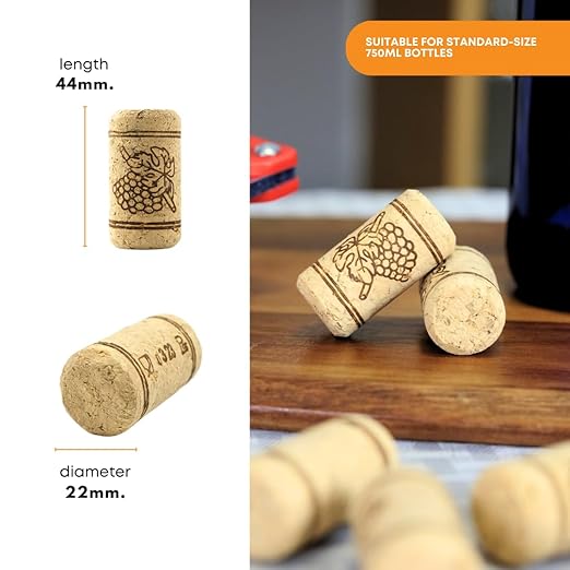 FastRack Bag of 20, #8 Straight Wine Corks for Wine Bottles | 7/8" x 1-3/4" Beige | Bottle Stoppers | Replacement Corks for Bottles – Reliable Fit and Consistent SealFastRack Bag of 30, #8 Straight Wine Corks for Wine Bottles | 7/8" x 1-3/4" Beige | Bo...