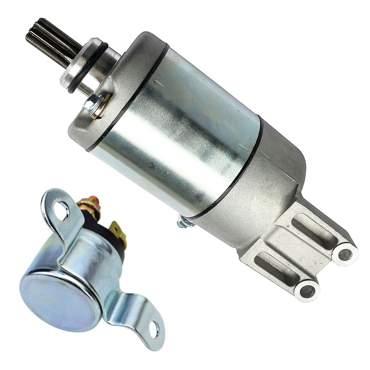 Starter Motor & Solenoid Relay for Can-Am Outlander 450 400 330 All Models 2003-2023 (2X4 4X4 6X6 Max XT L T EFI), 18823 420684280 420684282 420684283. ( Missing Solenoid Relay )