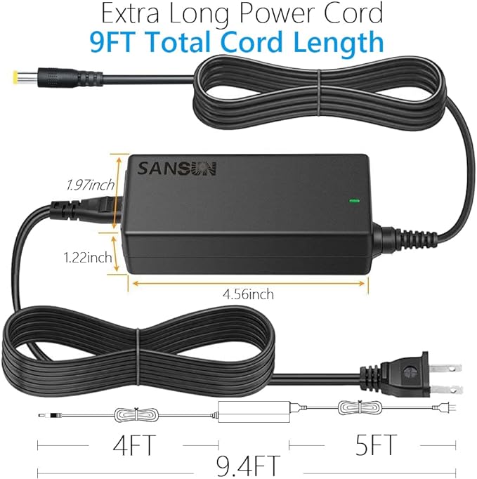 12V 5A Power Supply, AC 120V to DC12V 5.5x2.1mm Jack Converter, 12 Volt LED Driver 60W Adapter Transformer for Strip Lights, Surveillance Cameras, External HDD, Monitor, CCTV (Pack of 2)