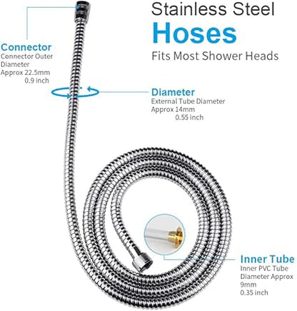 Shower Hose Extra Long 96 inches Shower Head Hose Replacement Stainless Steel Handheld Shower Hose Flexible and Durable with Brass Insert and Nut