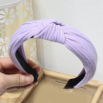 Knotted Headband for Women Fashion Knitted Fabric Hairhoop High Skull Wide Headband for Face Washing
