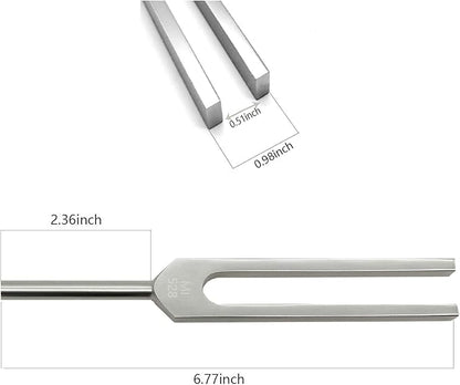 528 Hz Tuning Fork Tools Sound Healing Chakra Tuning Fork Solfeggio Energy Tuning Fork for DNA Repair Healing MI528 Hz Love Frequency Healing Devices for Healing (Silvery)
