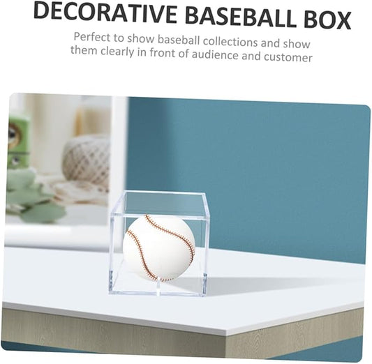 2Pcs Transparent Baseball Display Case with Stand Baseball Holder for Collectibles and Memorabilia for Home and Sports Enthusiasts