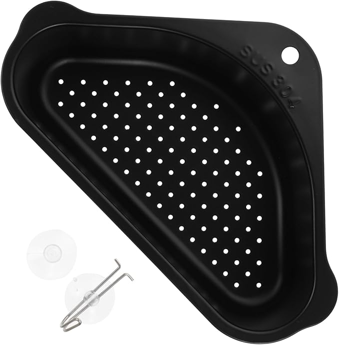 Kitchen Sink Food Drain Basket Triangle Design Easy to Assemble Drying Basket