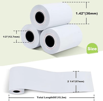 MFLABEL 2 14" x 50' Thermal Paper Cash Register POS Receipt Paper Credit Card Paper 10 Rolls
