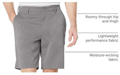 Essentials Men's Classic-Fit Stretch Golf Shorts with Moisture-Wicking, Active Waistband