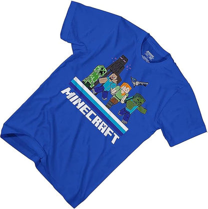Minecraft Boys Video Game T-Shirt - Black and Green Creeper Face - Official Shirt