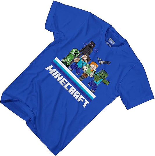 Minecraft Boys Video Game T-Shirt - Black and Green Creeper Face - Official Shirt