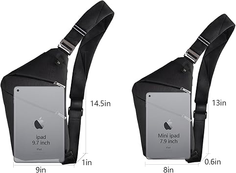 Sling Bag for Women Men, Anti Theft Crossbody Bags Travel Bag for Women Personal Flex Bag for Outdoor Sport Casual Hiking Running Cycling, 1.0S Black