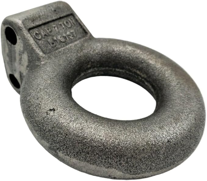3" Adjustable Pintle Coupler Lunette Eye Trailer Hitch Forged Tow Ring Military