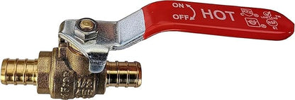 2 Pieces 1/2" Pex Ball Valve Hot and Cold, 24-2-1&2=2X