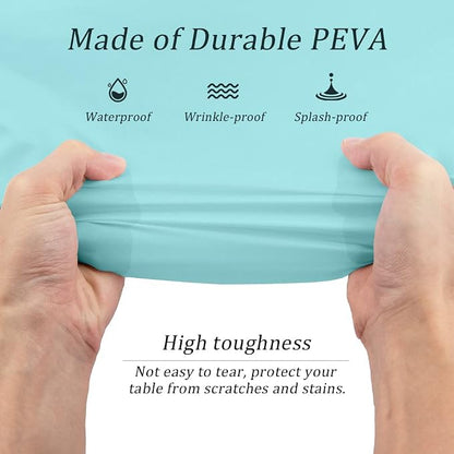 Disposable Teal Table Cloth - Rectangle Table Cover, Plastic, Perfect for Parties, Weddings - 6 Foot