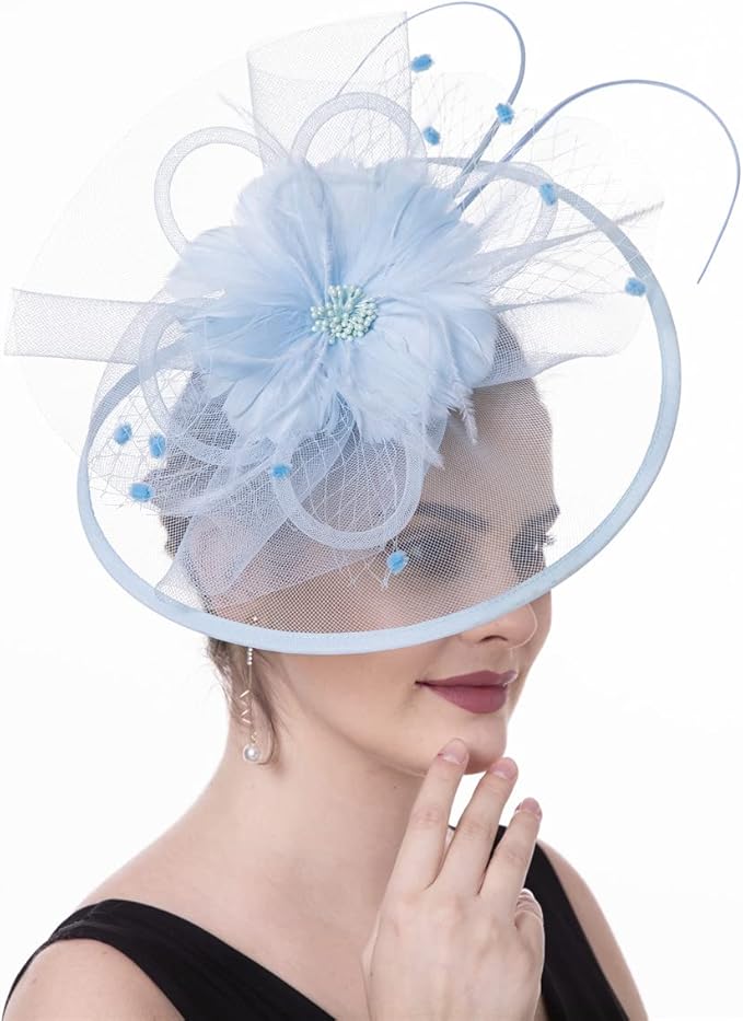 Lucky Leaf Women Girl Fascinators Hair Clip Hairpin Hat Feather Cocktail Wedding Tea Party Hat