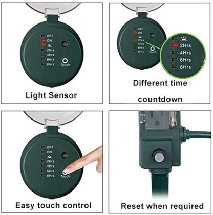 Monoprice 6-Outlet Digital Touch Yard Stake Power Strip with Photocell Light Sensor and Countdown Timer