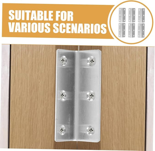 Homoyoyo 6pcs Stainless Steel Corner Brackets Furniture Corner Joints Brackets for Wood Shelves Braces for Cabinets