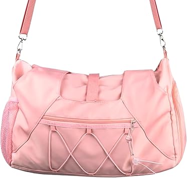 Lightweight Yoga Gym Bag for Women with Shoe Compartment, Wet Dry Pocket  Water Bottle Holder, Pink Fitness Tote for Workout, Pilates, Swimming, Travel