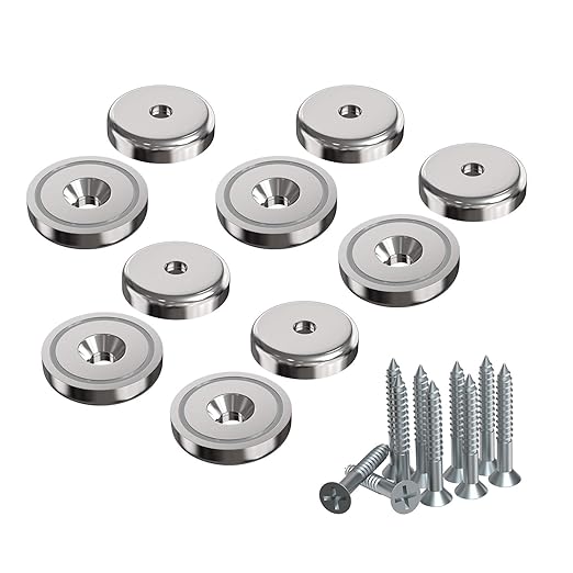 Super Strong Neodymium 10Pc Cup Magnets 1.26" Countersunk Permanent Magnets, Steel Plates, adhesives, and Screws. The World’s Strongest & Most Powerful Rare Earth Magnets by Applied Magnets