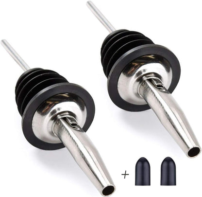 LanMa Olive Oil Spout Pourer, 2PCS Stainless Steel Liquor Bottle Pourers Spouts