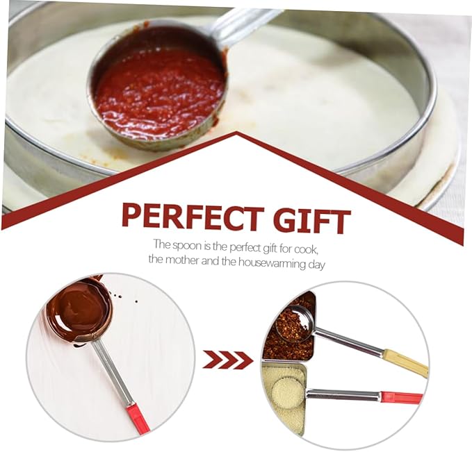 Pizza Spread Sauce Ladle with Plastic Handle Flat Bottom Kitchen Cooking Spoon for Sauces Pizza and Pancakes Capacity Handle