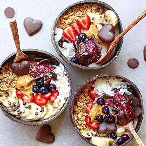 12-15cm Natural Coconut Bowl protection wooden bowl Coconut Wood tableware Spoon Set coco smoothie Coconut Kitchen Environmental (bowl)