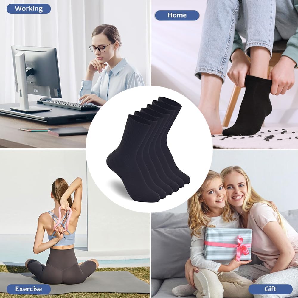 3 Pairs - Women's Simple Personality Solid Color Mid-Socks, Spring and Autumn Student Japanese Girls Mid-Socks - Black - One size fits all