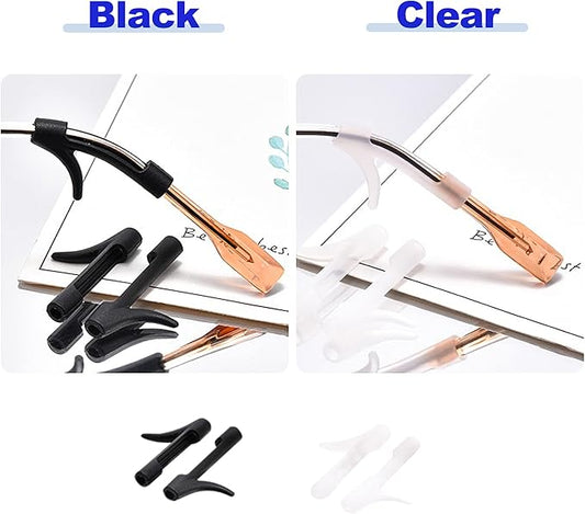 lvvfit Eyeglass Ear Grip Small Anti-Slip Elastic Holder Retainers, Silicone Ear Hook, Eyeglass Temple Tips Sleeve Retainer