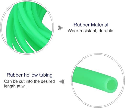 MECCANIXITY Rubber Cord Tube 10ft(3 m) 2mm Dia 1mm Hole Dark Green Hollow Tubing for DIY Craft Beading Necklaces Bracelet