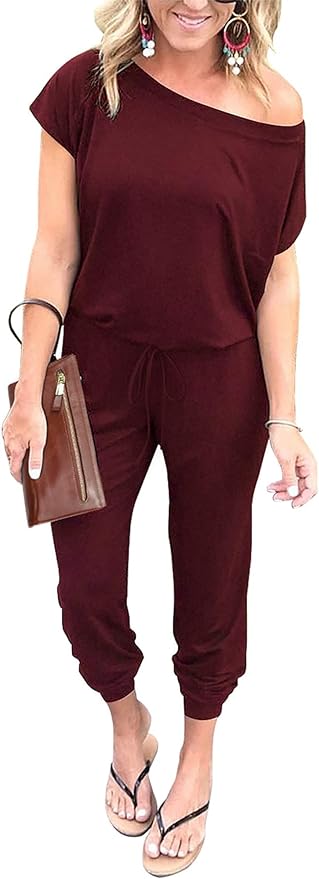 PRETTYGARDEN Jumpsuits for Women 2025 Summer Dressy Off Shoulder Romper Spring Vacation Travel Lounge Outfits Clothes