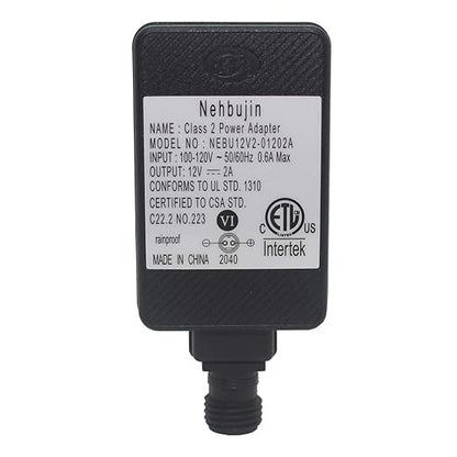 12V 2A Class 2 Power Supply, IP44 LED Transformer Replacement Yard Inflatable Adapter for String Light, Inflatable Decorations (12V-2A 1PCS)