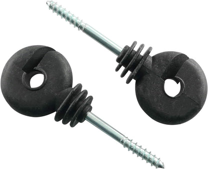 JCBIZ Screw-In Wood Post Ring Insulators for Electric Fence, 12 Pcs, Black