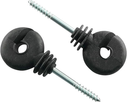 12pcs Electric Fence Insulator Screw-in Insulator Black Self-Tapping Fence Ring Post Wood Post Insulator