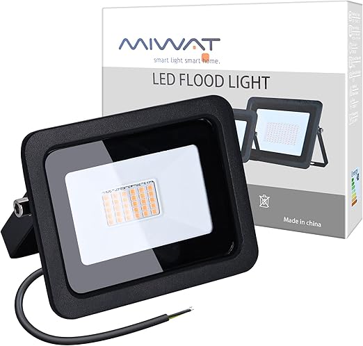 MIHEAL Ultra-Thin 10W 20W 30W 50W 100W LED Flood Light Spotlight Led Search Lamp 110V Floodlights for Outdoor Garden Street Square (Warm White, 30W)