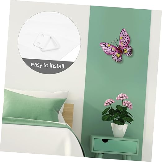 BESPORTBLE Hardware Crafts Outdoor Wall Sculpture Insect Wall Decor Butterfly Garden Sculpture Butterfly Wall Decor 3D Butterflies Wall Decor Butterfly Wall Sculpture Home Decor Iron Purple