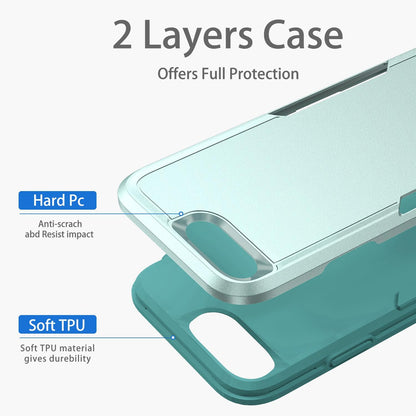 Compatible with iPhone SE 2020/2022 Case, for iPhone 7/8 Case, Heavy Duty Shockproof Protective Green Phone Case for SE2 / SE3 / 7/8, 4.7-inch