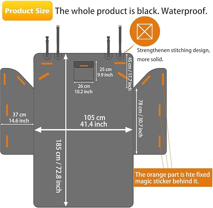Alfheim Cargo Liner for Dogs, Nonslip Waterproof Pet Boot Liner with Bumper Flap Protector, Durable Washable Cargo Cover Mat Travel, Universal for Medium Small Car Truck SUV