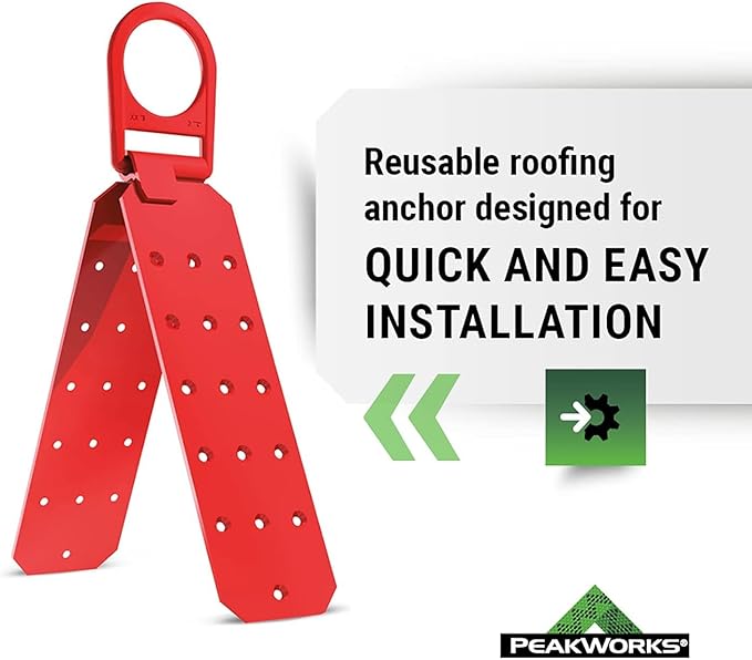 Peakworks Temporary Roof Anchor Bracket - Stainless Steel Safety Roof Top Anchor Bracket for Roofing Work - Industrial, Construction, Roofing Fall Protection - ANSI  OSHA Compliant