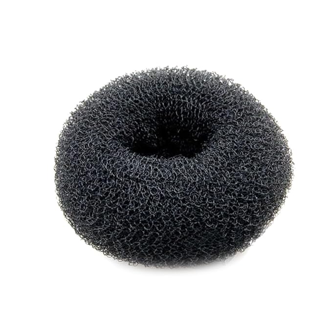 Generic 1PC Hair Donut Bun Maker – Large Ring-Style Chignon Shaper for Thick and Long Hair – 3.5 Inch Black Doughnut Shaper