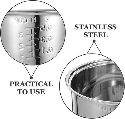 Stainless Steel Inner Pot for Rice Cookers Universal Replacement Insert for Electric Rice and Grain Cookers Cookware for Cooked Rice and Grains