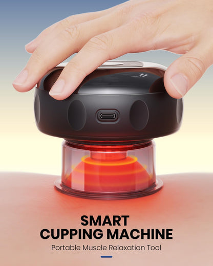 EURPMASK 2 Pack Smart Cupping Set with Red Light, Heat & Dynamic Suction,Cupping Therapy Massager with One-Touch Control, Portable Muscle Relaxation Tool