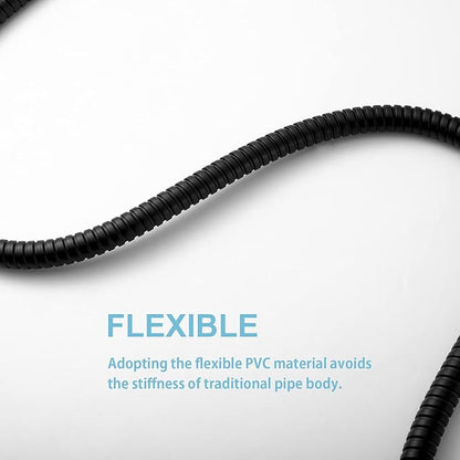 OFFO Shower Hose, Kink Free Stainless Steel Shower Hose Attachment Electroplating Handheld Shower Head Hose Flex Hoses Extension with Brass Insert  Nut for Pet Bathing Cleaning 60 Inch, Matte Black