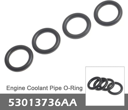 Engine Coolant Pipe O-Ring 53013736AA for 5.7L & 6.4L Engines Only, 4pc, For Chrysler 300 2005-18, for Dodge Durango 2011-17, Charger 2006-17, Challenger 2009-18, Grand Cherokee 2005-18